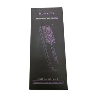 Numoya GoBrush Pro S7 Cordless Hair Straightening Brush Black Pink NEW